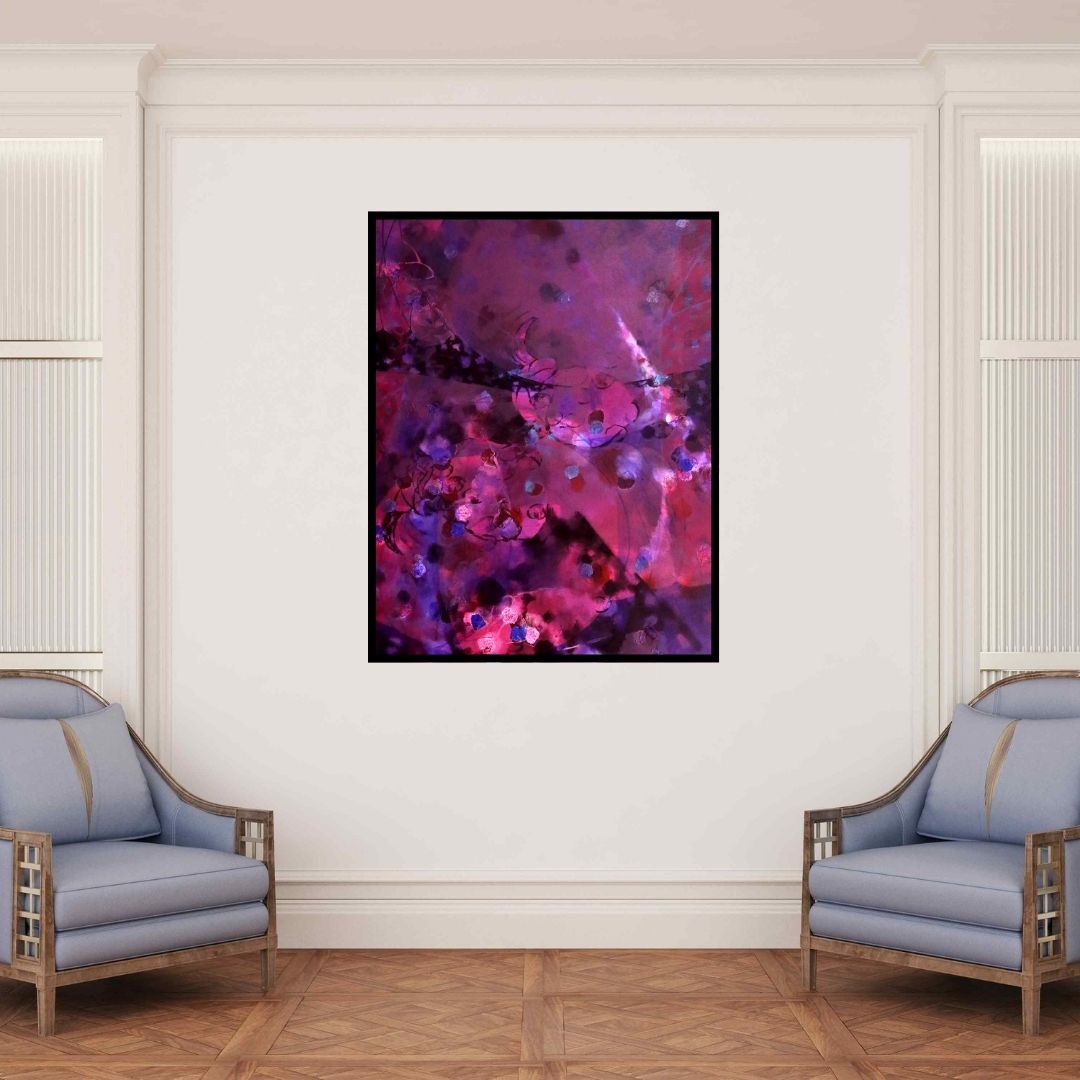 In-situ view of Asif Sharief Shaikh's 'Colours Of Life 117' painting in a room