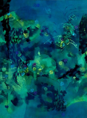 Abstract acrylic painting titled 'Colours Of Life 116', 48x36 inches, by artist Asif Shaikh on Canvas