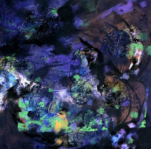 Colours Of Life 14 by Asif Sharief Shaikh, Original Acrylic Abstract Painting on Mount Board, X-Small Square Wall Art