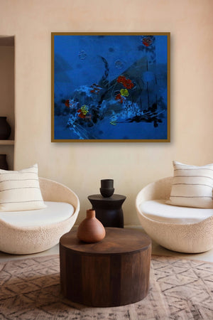 Colours Of Life 9 (Sapphire Bloom) by artist Asif Sharief Shaikh displayed in a Curated gallery