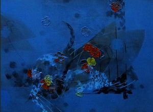 Colours Of Life 9 (Sapphire Bloom) by Asif Sharief Shaikh, Original Acrylic Abstract Painting on Canvas, Small Horizontal Wall Art