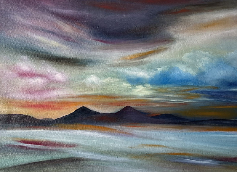 Colours Of Sky 2' landscape oil painting by artist Umesh Pandey, 16x22 inch, on canvas