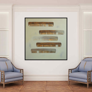 In-situ view of Anand More's 'Comb 6' painting in a room