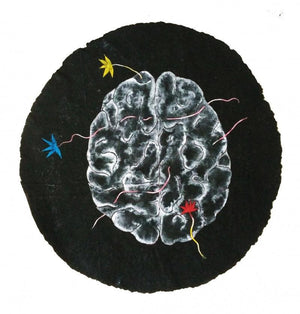 contemporary mixed media painting titled 'Complexity', 24x24 inches, by artist Devidas Agase on Paper