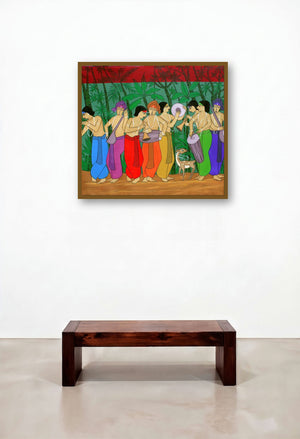 Composers (Celestial Harmony) by artist Chetan Katigar displayed in a Coastal Lounge