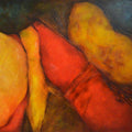 Abstract oil painting titled 'Composition 18', 59x48 inches, by artist Sanjay Akolikar on Canvas