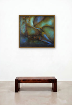 Composition 19 (Genesis) by artist Sanjay Akolikar displayed in a Modern Foyer