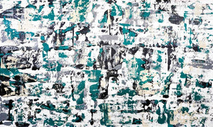 Composition 325 (Urban Tapestry) by Sumit Mehndiratta, Original Acrylic Abstract Painting on Canvas, Large Horizontal Wall Art