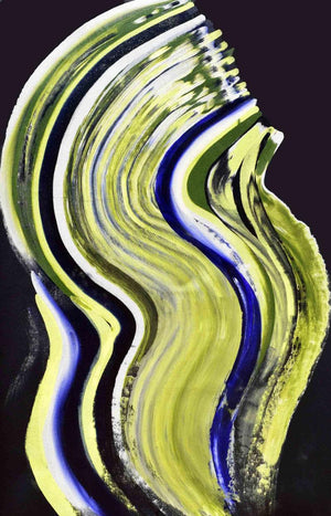 Composition No 245 (Flowing Currents) by Sumit Mehndiratta, Original Acrylic Abstract Painting on Canvas, Medium Vertical Wall Art