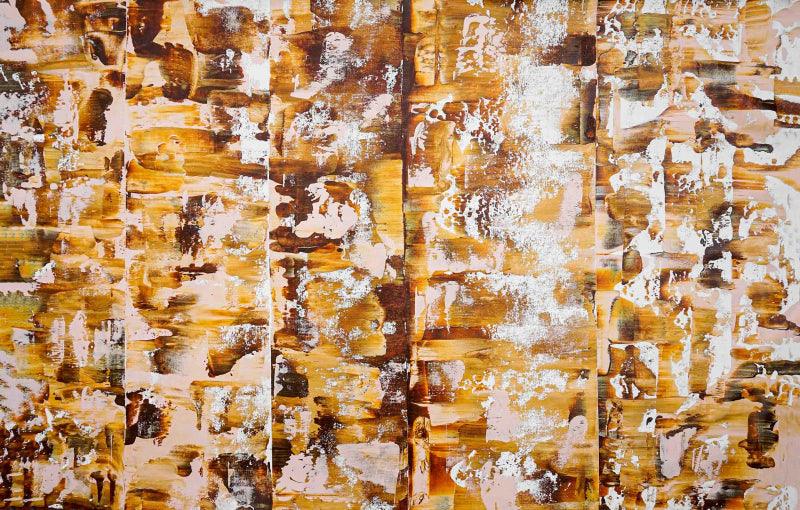 Abstract acrylic painting titled 'Composition No 312', 32x52 inches, by artist Sumit Mehndiratta on Canvas