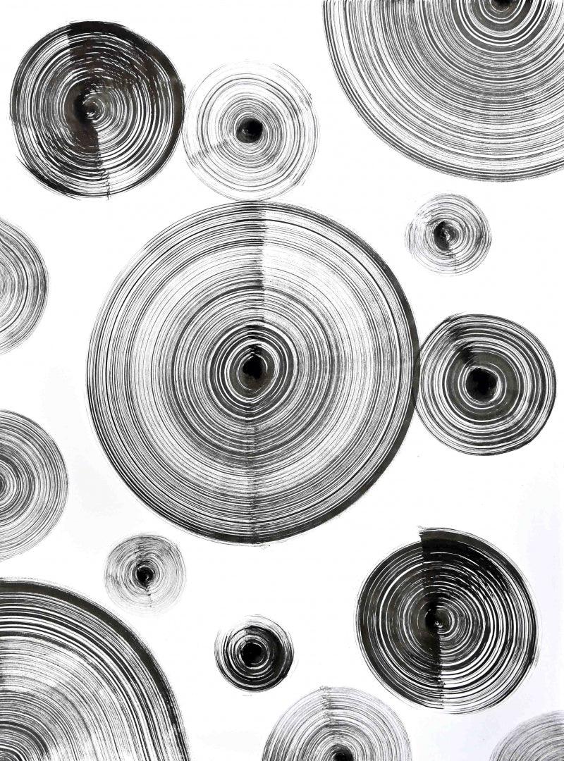 Abstract ink drawing titled 'Composition No 335', 30x22 inches, by artist Sumit Mehndiratta on Paper