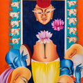 contemporary acrylic oil painting titled 'Composition on shree nath ji', 48x36 inches, by artist Deepali Mundra on Canvas