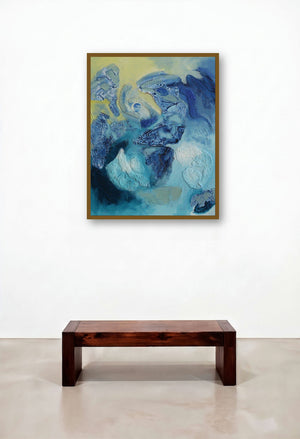 Composure (Blue Rhapsody) by artist Ranga Naidu displayed in a Industrial Penthouse