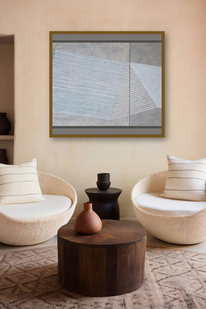 Concrete (Geometric Forms) by artist Megha Madan displayed in a Luxury gallery