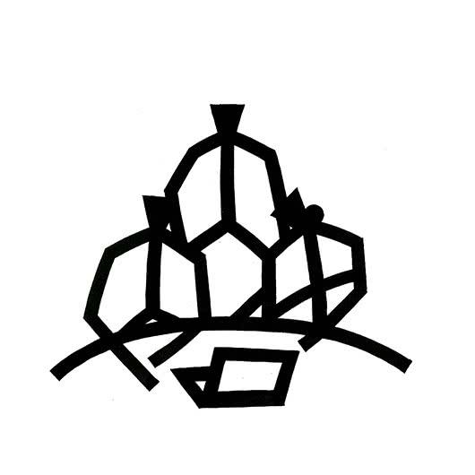 Figurative ink drawing titled 'Conference', 12x12 inches, by artist Ashok  Hinge on board