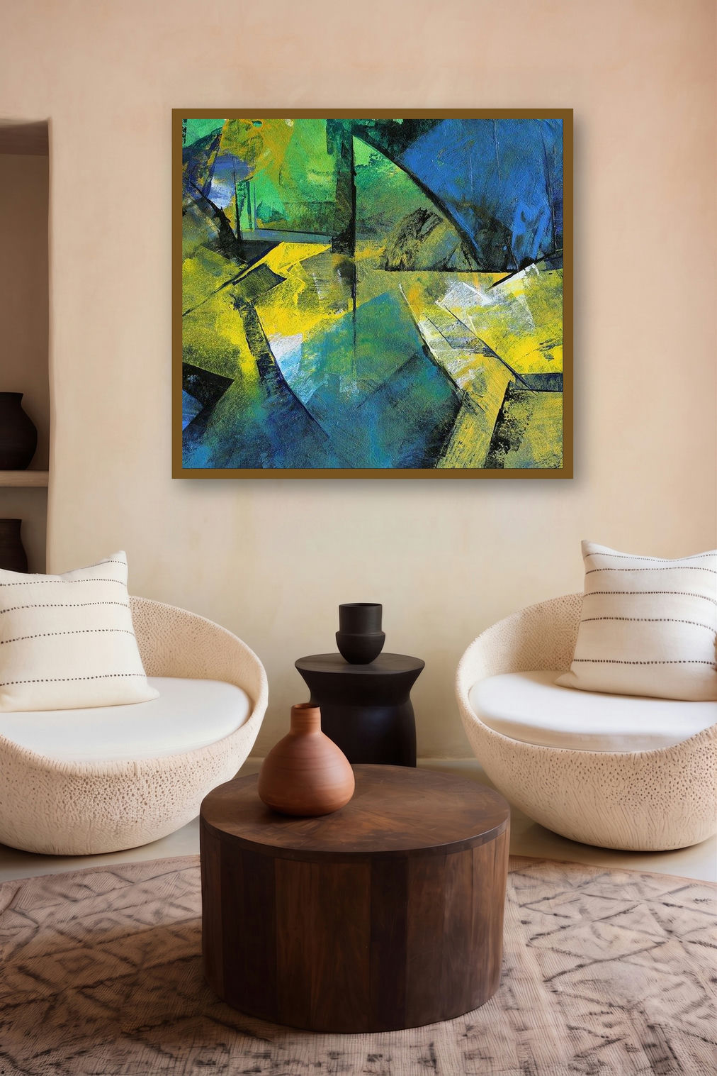 Connect (Emerald Labyrinth) by artist Siddhesh Rane displayed in a Modern gallery