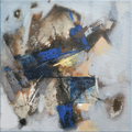 Constructed Silence' abstract acrylic painting by artist Dilip Mali, 12x12 inch, on canvas