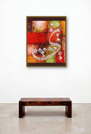 Construction Of Hurf Ye (Hurf Ye) by artist Salva Rasool displayed in a Elegant Hotel Suite