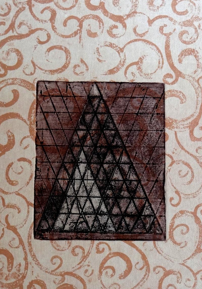 contemporary printmaking titled 'Contradiction 2', 11x8 inches, by artist Kavita Shah on Plate