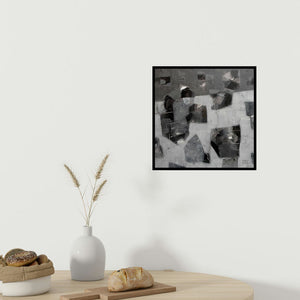 In-situ view of Jayesh Borse's 'Contrast Mind 1 (Monochromatic Abstract)' painting in a room