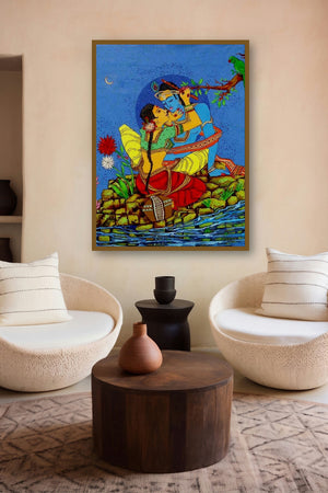 Convincing Krishna (Radha Krishna Romance) by artist Someshwar displayed in a Boutique gallery