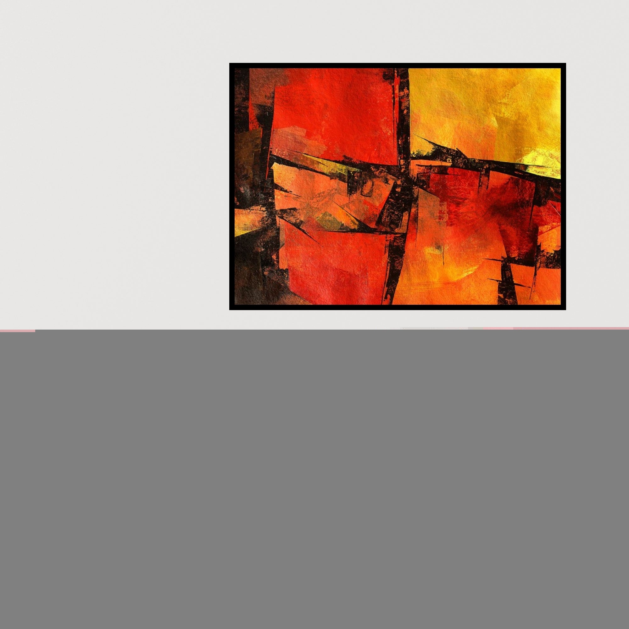 In-situ view of Siddhesh Rane's 'The Coral Mix' painting in a room