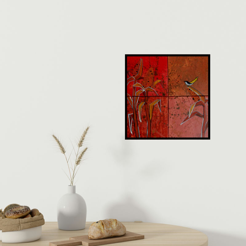 In-situ view of Suruchi Jamkar's 'Corn Fields Acrylics On Canvas' painting in a room