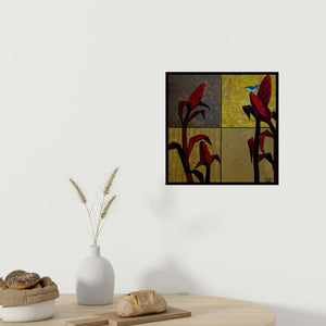 In-situ view of Suruchi Jamkar's 'Corn Fields Painting' painting in a room