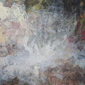 The Cosmic Pulse' contemporary mixed-media painting by artist Naresh Soni, 37x68 inch, on canvas