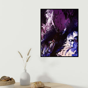 Kartikey Sharma's 'Cosmos 4' painting visualized above a sofa in a contemporary room.