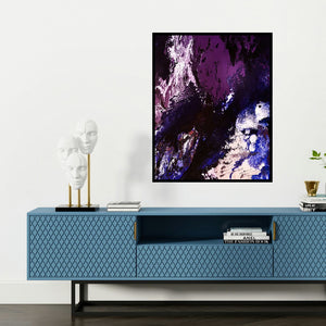 'Cosmos 4' painting by Kartikey Sharma shown on a wall in a furnished room.