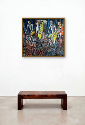 Country Road Travel (A Journey Through Time) by artist Ranjith Raghupathy displayed in a Minimalist Dining Room