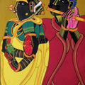 'Couple 1' figurative acrylic painting by artist Thota Vaikuntam, 24x18 inch, on canvas