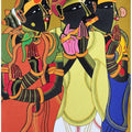 'Couple 1' figurative acrylic painting by artist Thota Vaikuntam, 20x16 inch, on canvas