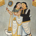 Couple 1' figurative kalighat Traditional Art by artist Anwar Chitrakar, 22x14 inch, on paper