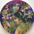Couple 2' figurative tempera painting by artist Bratin Khan, 24x24 inch, on canvas