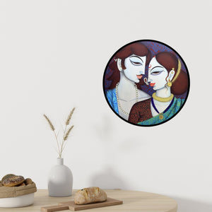 In-situ view of Varsha Kharatamal's 'Couple' painting in a room