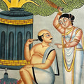 Couple 3' figurative kalighat Traditional Art by artist Anwar Chitrakar, 22x14 inch, on paper