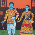 Figurative acrylic painting titled 'Couple', 30x26 inches, by artist Bhaskar Lahiri on Canvas