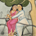 Couple 4' figurative kalighat Traditional Art by artist Anwar Chitrakar, 22x14 inch, on paper