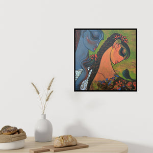 In-situ view of Ramesh Gujar's 'Couple 5' painting in a room