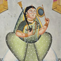 Couple 6' figurative kalighat Traditional Art by artist Anwar Chitrakar, 22x14 inch, on paper