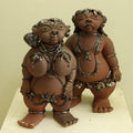 Couple' figurative Ceramic sculpture by artist Narottam Das, 21x12 inch, on ceramic