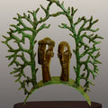 'Couple' figurative Bronze sculpture by artist Subrata Paul, 14x13 inch, on bronze