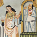 Couple 9' figurative kalighat Traditional Art by artist Anwar Chitrakar, 22x14 inch, on paper