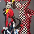 'Couple And The Joker' nude acrylic painting by artist Sonaly Gandhi, 42x36 inch, on canvas