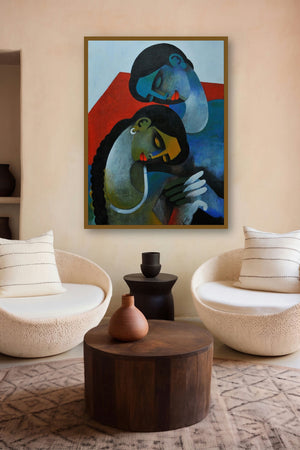Couple Iii (Shared Solitude) by artist Appam Raghavendra displayed in a Contemporary gallery