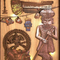 Religious sculpture titled 'Court Of Gods And Kings', 37x28x4 inches, by artist Shriram Mandale on Teak Wood