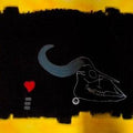 Animals acrylic painting titled 'Cow Skull And Red Heart', 70x50 inches, by artist Abba on CardBoard
