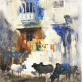 Cows In Blue City 2 by Akshay Sawant